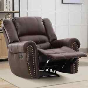 Leather Recliner Chair Manual Recliner Chair Comfortable Arms Chair Adjustable