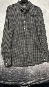 Eddie Bauer XLT Men’s Button Up Black Yellow striped Shirt Cotton - Picture 1 of 9