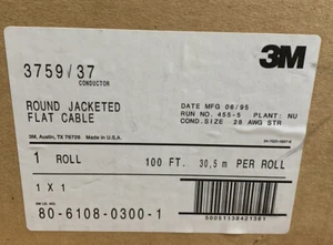 3M 3759/37 ROUND JACKETED FLAT CABLE 37 CONDUCTOR (100FT) - Picture 1 of 2