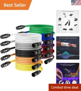 Professional 10 Pack XLR Cable Set - 3ft Color-Coded, Gold-Plated for Studio Use - Bild 1 von 8