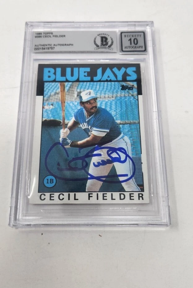 Cecil Fielder 1986 Topps #386 RC Blue Jays BAS Slabbed Becket Card Grade 10 - Image 1 of 1