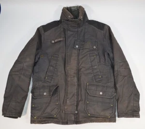 G-Star Raw Jacket Waxed Denim Cotton Military Coat Canvas Army Distressed XL - Picture 1 of 21