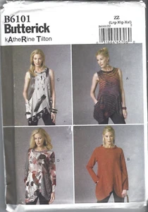 Butterick Sewing Pattern 6101 KATHERINE TILTON TUNIC TOP, Size 16 - 26, NEW - Picture 1 of 2