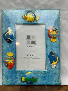 NEU Papaya Art 4"" x 6"" Tropischer Fisch Strand Dekor Bilderrahmen - Bild 1 von 2