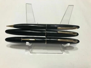 Vintage Sheaffer Craftsman Black GFT Leve-Fil #33 Nib Fountain, Roller & Pencil - Picture 1 of 11