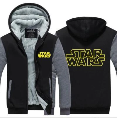 Mens Star Wars Theme Hoodie Zipper Warm Sweatshirt Thicken Jacket Fleece Coat - Image 1 of 4