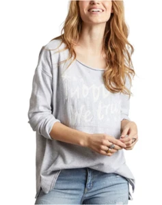 ODD MOLLY Hey Baby Sweater Pullover In Odd We Trust Gray Sz 1 Med Relaxed NEW! - Picture 1 of 9