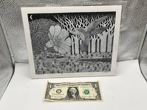 8"x10" Hummingbird The Artwork of Eli Helman Maximalist Pen & Ink illustration - Picture 1 of 5