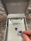 Zales Lab Created Ceylon Blue White Sapphire Necklace & Ring In Sterling Silver