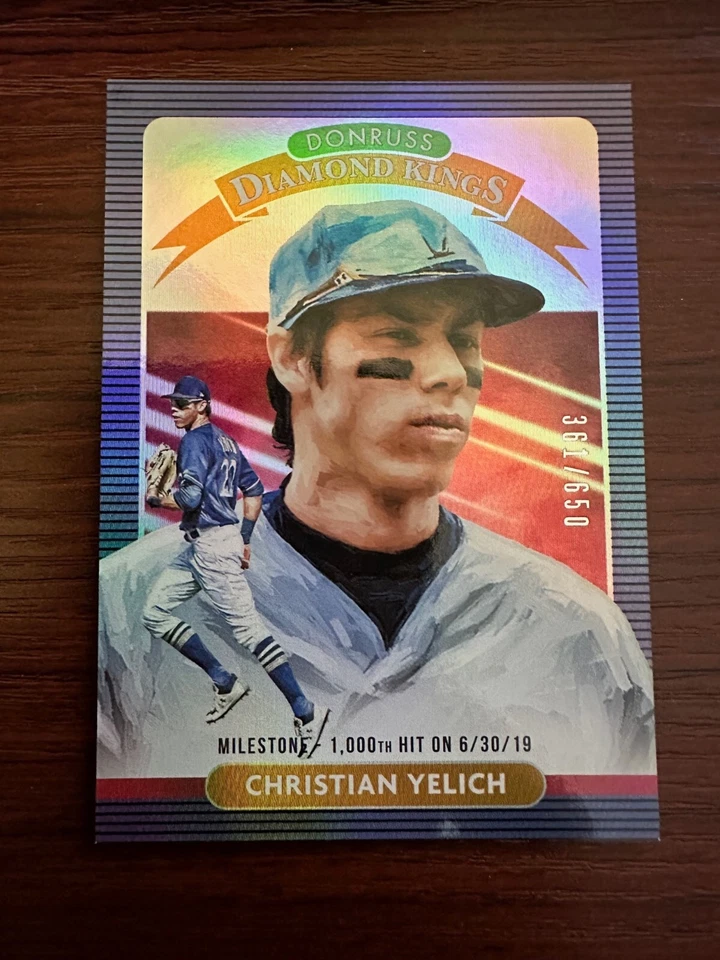 2020 Panini Donruss Diamond Kings Milestone Stat Line /650 Christian Yelich #5 - Image 1 of 1