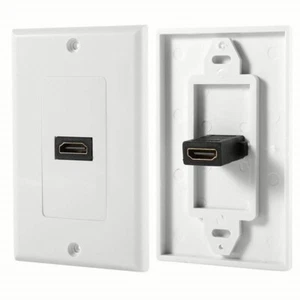 HDMI 1 Port AV Audio Video Wall Face Plate Panel Cover Outlet HD 4k 2k Coupler - Picture 1 of 5