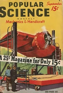 Vintage Popular Science Magazine Mechanics & Handicraft War Plane September 1939 - Foto 1 di 3