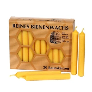 20er Pack Bienenwachs Baumkerzen Ø 13mm mit typischem Bienenwachsduft - Bild 1 von 1