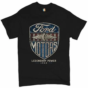 Ford Motors Legendary Power T-shirt FoMoCo Licensed Automotive Men's Tee - Picture 1 of 66