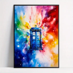 Doctor Who TARDIS Poster Print on Canvas Unframed  21cm x 30cm Free Post - Bild 1 von 2