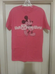 Walt Disney World: Women's Pink 100% Cotton Mickey Mouse Graphic Shirt Size S - Picture 1 of 7