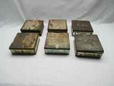 6 vintage small rusty tobacco tins for workshop shed bits & bobs display props