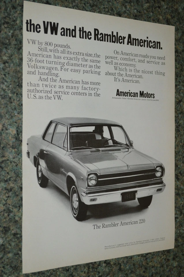 AMC Rambler American 220 1969 anuncio original impreso anuncio 69 Foto 1 de 1