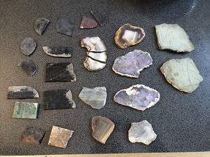 4lb14.4 oz CUT SLABS STONE AGATE? JASPER? Rough MIXED LOT - Picture 1 of 18