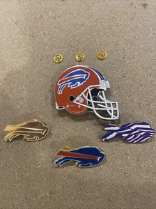 Buffalo Bills 4 Pin Collection - FREE SHIPPING. HELMET, GOLD, ZUBA,  GLITTER - Picture 1 of 2