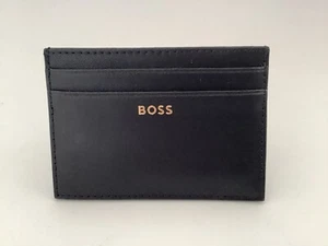 New Men’s Hugo Boss ‘Ariell’ Black Premium Leather 5-Card Holder Boxed - Picture 1 of 8