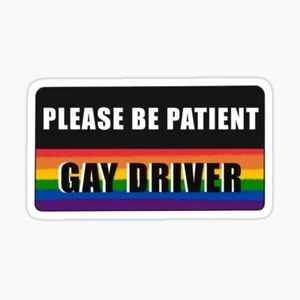 Pegatina Please Be Patient Gay Driver Arco Iris Linda Diversión Amor Es Amor - Imagen 1 de 1