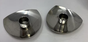Stelton Edelstahl kleine Kerzenständer 2er Set Dänemark MCM - Bild 1 von 6