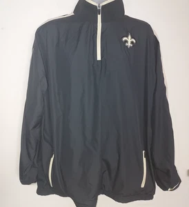New Orleans Saints Men's Windbreaker Large Jacket 1/4 Zip  Nike NFL Black - Picture 1 of 9