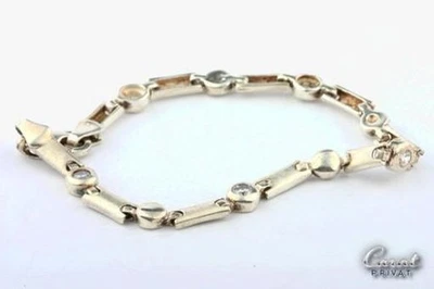 Kette 925 er Silber Armkette 5 Kristalle Länge 19 cm - - Bild 1 von 4