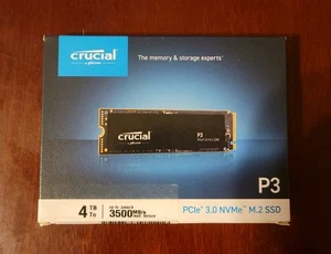 Crucial P3 4TB M.2 2280 PCIe Gen 4 x4 NVMe Internal SSD (CT4000P3SSD8) - Afbeelding 1 van 4
