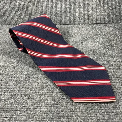 Gravata de pescoço Wembley 3,5" X 52" poliéster formal listrado azul/vermelho  - Imagem 1 de 4