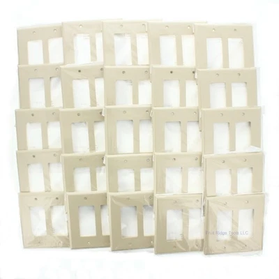 Cubierta de placa de pared intermedia irrompible Leviton PJ262-I marfil 2 velocidades Decora GFCI 10 piezas Foto 1 de 4