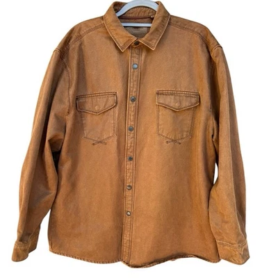 Clear Water Outfitters Faux Suede Jacket/ Shirt Mens XL Maple Brown Long Sleeve - Image 1 of 4