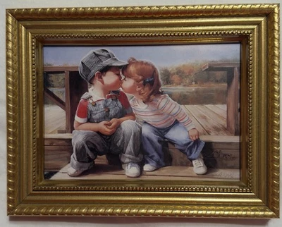 Litografía First Kiss 1993 Donald Zolan Pemberton & Oakes enmarcada Foto 1 de 4