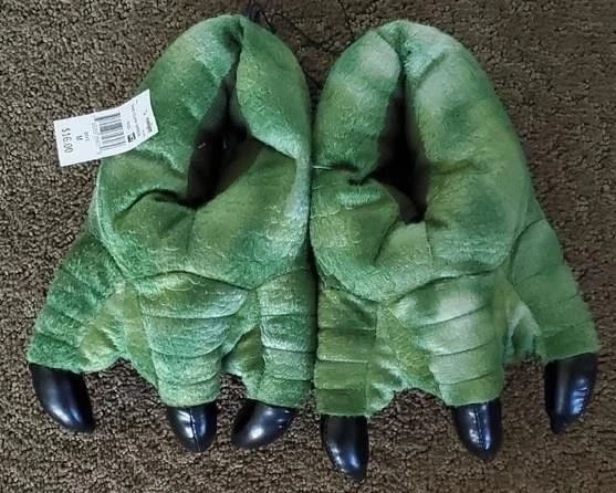 男孩女孩 Falls Creek 绿色恐龙爪拖鞋爬行动物尺寸 10/11 12/13 全新带标签 — 第 1/1 张图片