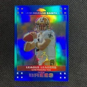 2007 Topps Chrome Drew Brees rifrattore blu New Orleans Saints TC161 - Foto 1 di 2