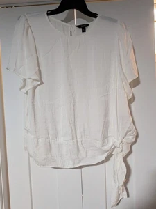 Damen Kurzarm Bluse Simply Vera Vera Wang Größe 1X Farbe Weiß - Bild 1 von 7