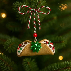 Weihnachten Cannoli Ornament - Handarbeit Ton italienischer Dessert Ornament - Bild 1 von 13