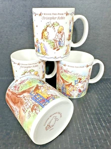 Juego de 4 tazas de café vintage clásicas Winnie-The-Pooh Christopher Robin Japón nuevo en caja - Imagen 1 de 20