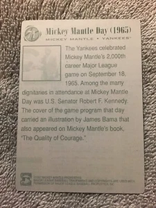 1997 Scoreboard MICKEY MANTLE #71 Back Printing Plate New York Yankees - Picture 1 of 4