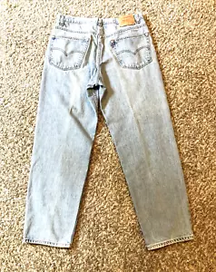 Vintage Levis 550 Jeans Men 38x32 Blue Y2K Black Batwing 1999 Relaxed Grunge 90s - Picture 1 of 23