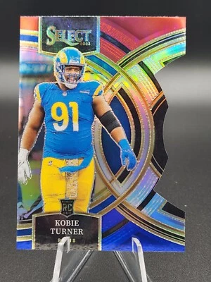 2023 Select #131 Kobie Turner Rookie Premier Level Red & Blue Prizm Die-Cut Rams - Image 1 of 2