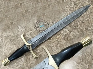 21.25" Custom Hand Made Beautiful Damascus steel double edge Sword knife (3005) - Picture 1 of 7