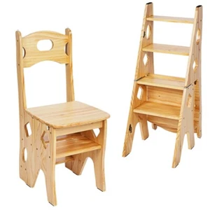 Bibliothekstuhl Leiterstuhl Tritthocker Treppenstuhl Bücherleiter Büchertreppe - Bild 1 von 17