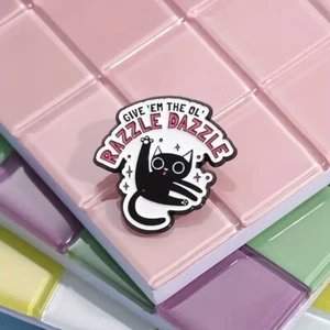 Razzle Dazzle Kitty Enamel Pin - Cat Booty - Give ‘Em The Ole Razzle Dazzle Butt - Picture 1 of 4