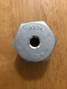 1-1/4" X 1/4" 150# Threaded NPT Hex Bushing 316 Stainless Steel NEW Open Box - Picture 1 of 2