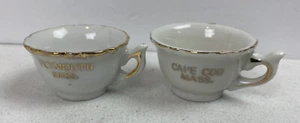 Cape Cod y Plymouth de colección, masa MINI tazas de té de porcelana con borde dorado #22K - Imagen 1 de 3