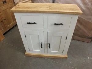 SHABBY CHIC PAINTED NARROW 2 DOOR SIDEBOARD- HAND MADE- F&B POINTING- RUSTIC - Picture 1 of 8