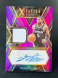 2022-23 Panini Select X-Factor De'Aaron Fox Purple Purple JerseyAuto /75 Kings
