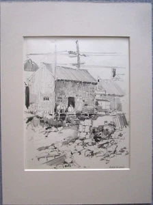 Harry A Vincent (1864-1931) JOHNSON BROTHERS FISH HOUSE original drawing - Imagen 1 de 4